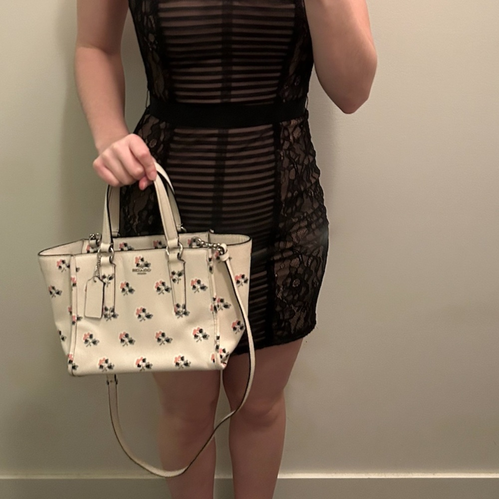 Coach White floral Purse